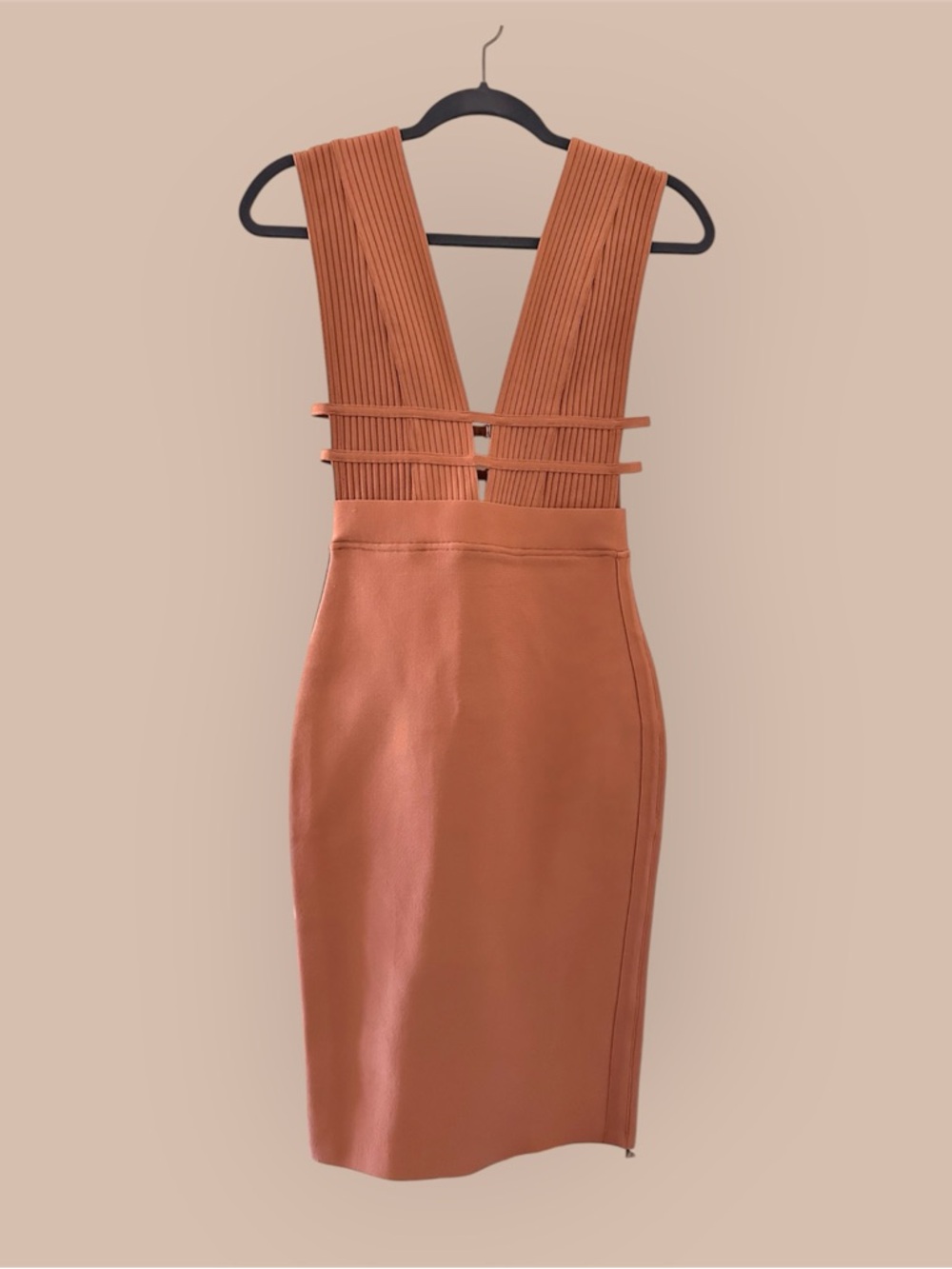 Women’s sleeveless Deep Plunge V Neck Bandage Dress with Waist Straps